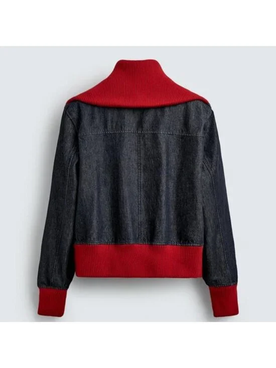 Zara Disney Harry Lambert Men Jean Jacket Bomber M Blue Denim 1300/330 NWT - Picture 4 of 16